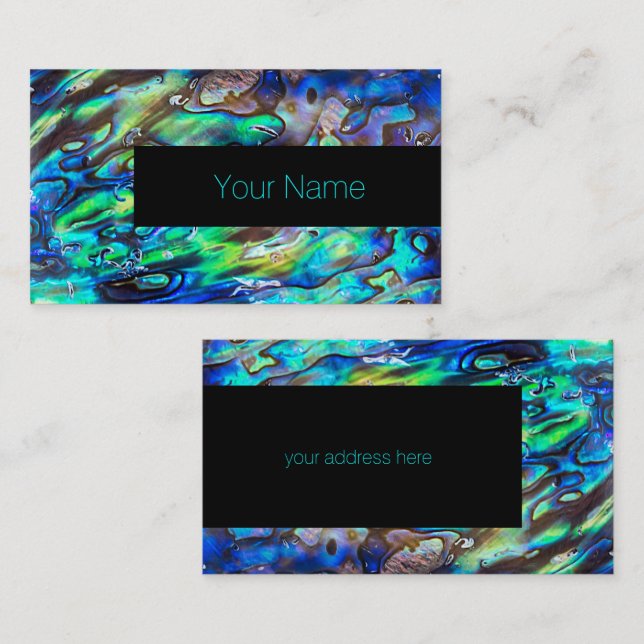 New Zealand Abalone Paua Shell Pattern 1 Business Card (Front/Back)