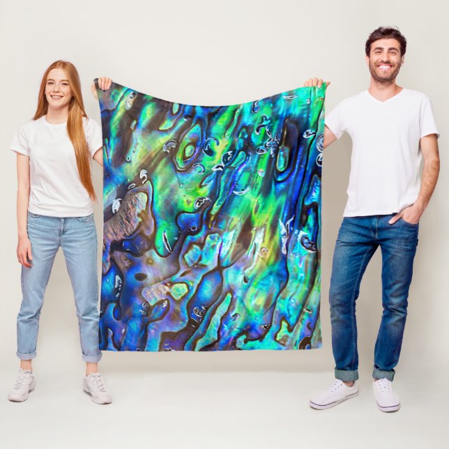 New Zealand Abalone Paua Shell Pattern 1 Fleece Blanket (In Situ)