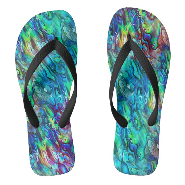 New Zealand Abalone Paua Shell Pattern 1 Jandals (Footbed)