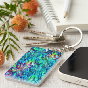 New Zealand Abalone Paua Shell Pattern 1 Key Ring