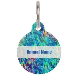 New Zealand Abalone Paua Shell Pattern 1 Pet Tag