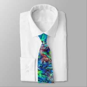 New Zealand Abalone Paua Shell Pattern 1 Tie