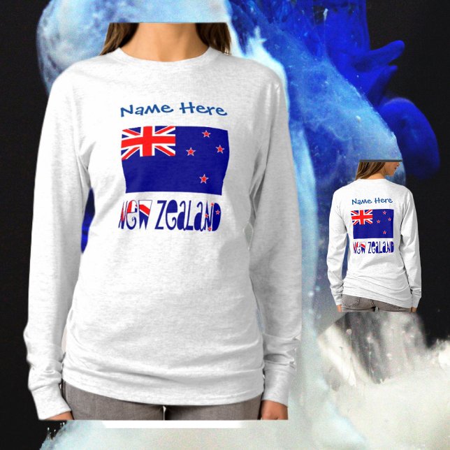 New Zealand and New Zealander Flag Blue Personal T-Shirt (Creator Uploaded)