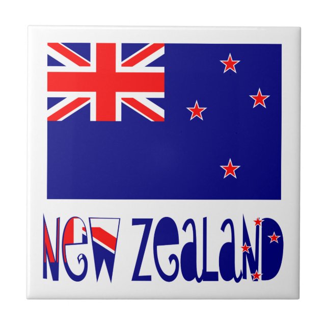 New Zealand and New Zealander Flag Tile (Front)