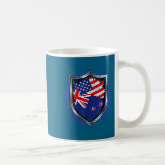 New zealand and us flag usa new zealand flag  coffee mug