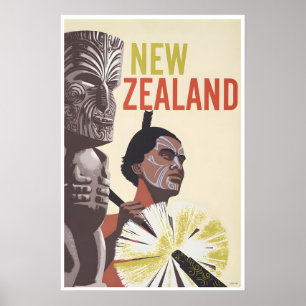 New Zealand Art Print Vintage Travel Poster