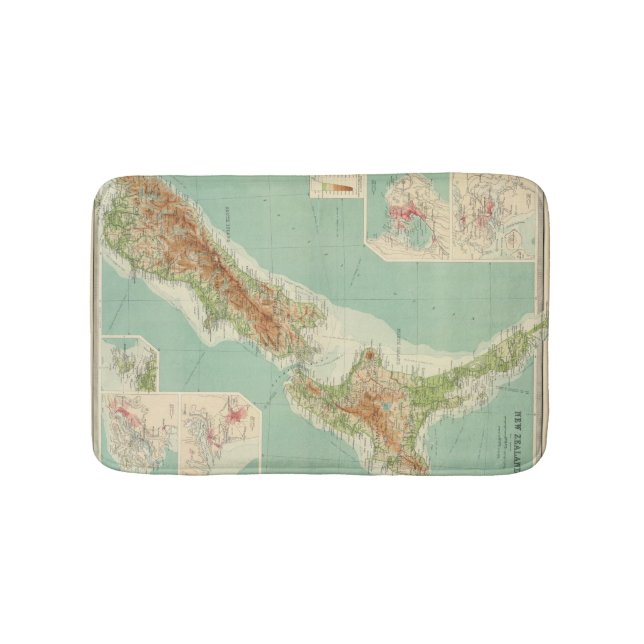 New Zealand Atlas Map Bath Mat (Front)