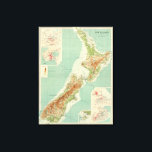 New Zealand Atlas Map Canvas Print<br><div class="desc">New Zealand. By Bartholomew,  J. G. (John Georg),  1860-1920  ; John Bartholomew & Co. (192). Published by ''London: The Times".</div>