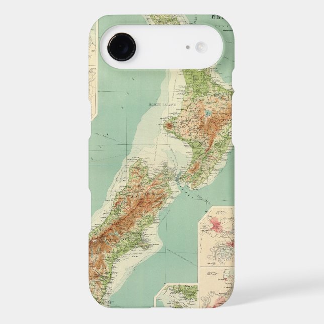 New Zealand Atlas Map Case-Mate iPhone Case (Back)