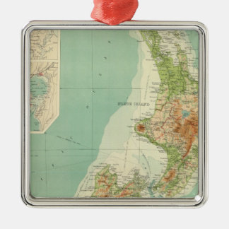 New Zealand Atlas Map Metal Tree Decoration