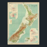 New Zealand Atlas Map Poster<br><div class="desc">New Zealand. By Bartholomew,  J. G. (John Georg),  1860-1920  ; John Bartholomew & Co. (192). Published by ''London: The Times".</div>