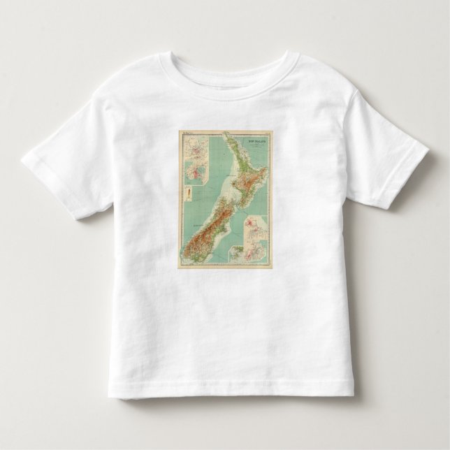 New Zealand Atlas Map Toddler T-Shirt (Front)