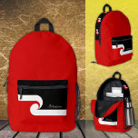 New Zealand, backpack, Maori Flag, Wave / Surf Printed Backpack<br><div class="desc">Backpack: Wave of Aotearoa - The Maori & Maori flag - ethnic symbol & national Maori Flag of New Zealand (Tino Rangatiratanga) - love my country travel,  surf,  play rugby every day or holiday = patriots /sports fans</div>