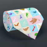 New Zealand Bird Pattern Tie<br><div class="desc">A pattern with New Zealand native birds and plants. This is a pop art style retro design for anyone who loves NZ wildlife and nature. The birds is this design include kiwi, weka, takahe, wood pigeon, kereru, rock wren, fantail, piwakakwaka, tui and pukeko. The plants are kowhai and pohutukawa flowers...</div>