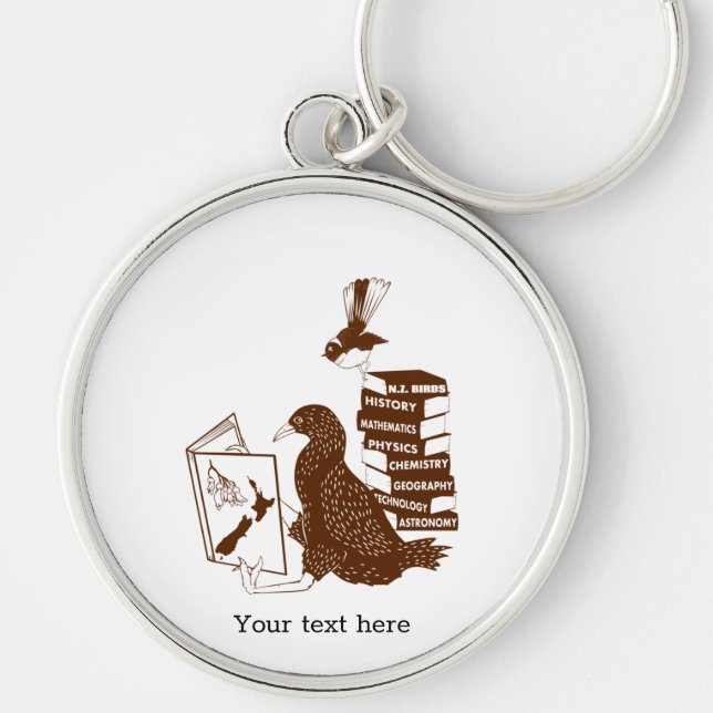 New Zealand Birds Reading books Key Ring (Front)