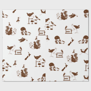 New Zealand birds science pattern Wrapping Paper