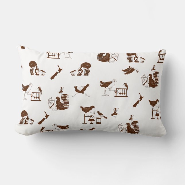 New Zealand Birds Science Students Lumbar Cushion (Front)