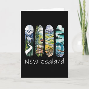 New Zealand Brushstroke Kiwi Vacation Souvenir New Card