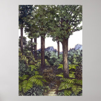 New Zealand Bush, by Lynda Vugler Poster