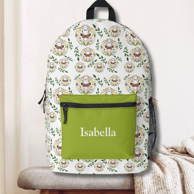 New Zealand Butterfly Botanical Design  Printed Backpack (Creator Uploaded)