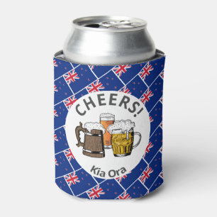 NEW ZEALAND Cartoon 3 Cheers Kia Ora Can Cooler