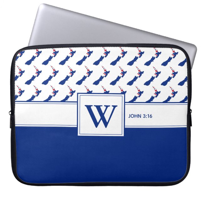 NEW ZEALAND Christian Scripture Laptop Monogram Sleeve (Front)