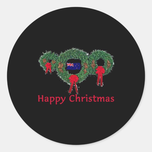 New Zealand Christmas 2 T Shirt  Classic Round Sticker (Front)