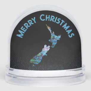NEW ZEALAND CHRISTMAS MAP PAUA SNOWGLOBE