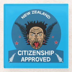 New Zealand Citizenship Gift   New Citizen   Kiwi  Glass Coaster