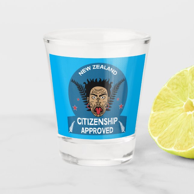 New Zealand Citizenship Gift | New Citizen | Kiwi  Shot Glass (Front)