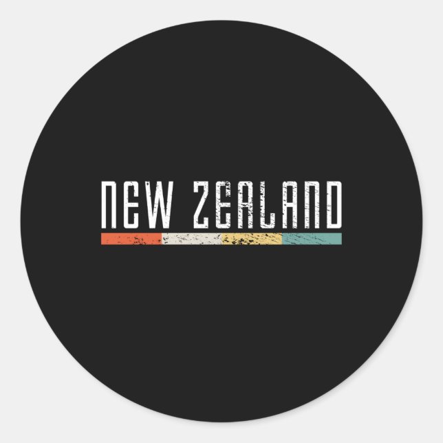 New Zealand Classic Round Sticker (Front)