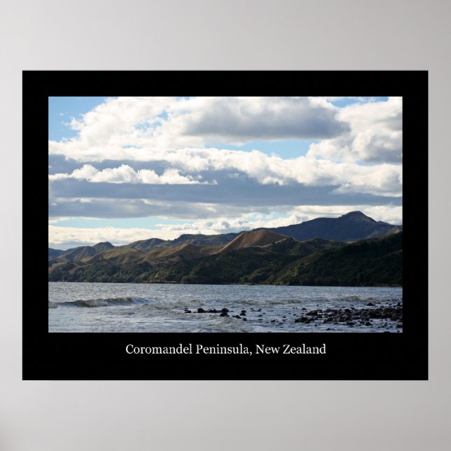 New Zealand Coast w/ Black Border Poster (Front)