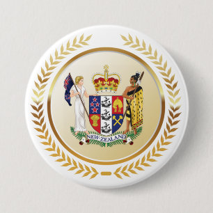 New Zealand Coat of Arms 7.5 Cm Round Badge