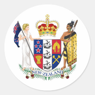 New Zealand Coat of Arms Classic Round Sticker