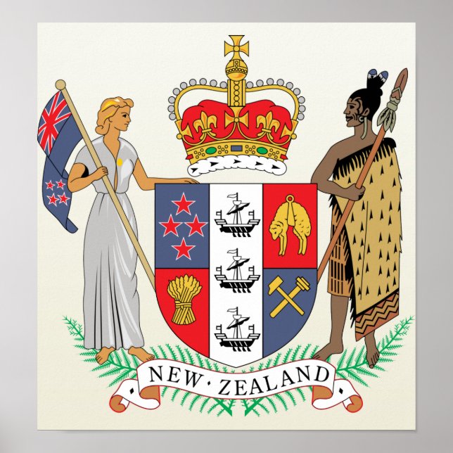 New Zealand Coat of Arms detail Poster (Front)