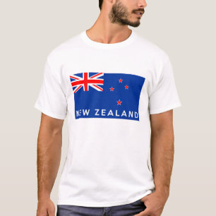 new zealand country flag symbol name text T-Shirt