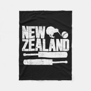 New Zealand Cricket (mr Kiwi And Mr Ball) Fleece Blanket