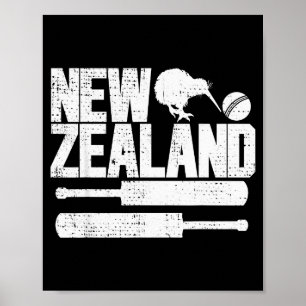 New Zealand Cricket (mr Kiwi And Mr Ball) Poster