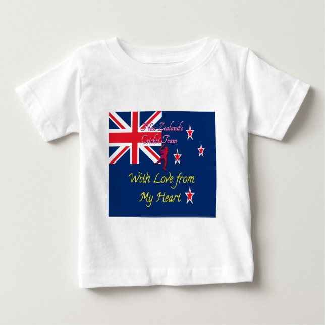 New Zealand Cricket Team: Love From My Heart Art Baby T-Shirt (Front)