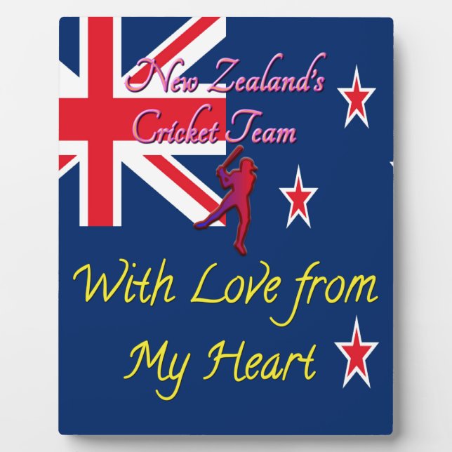 New Zealand Cricket Team: Love From My Heart Art Plaque (Front)
