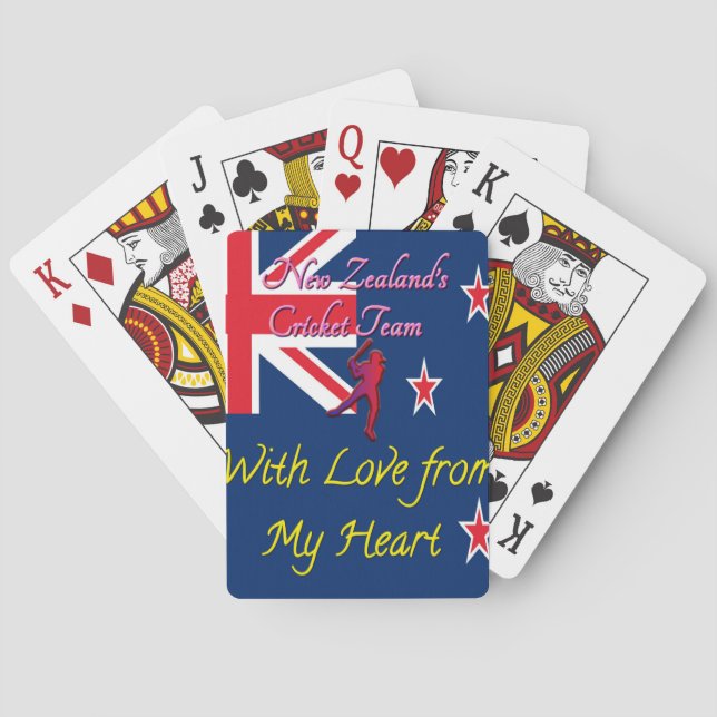 New Zealand Cricket Team: Love From My Heart Art Playing Cards (Back)