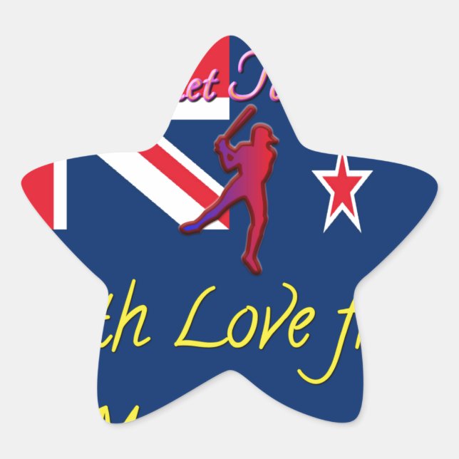 New Zealand Cricket Team: Love From My Heart Art Star Sticker (Front)