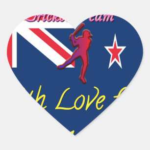 New Zealand Cricket Team: Love From My Heart Art Sticker