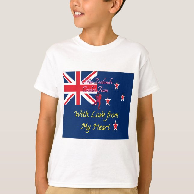 New Zealand Cricket Team: Love From My Heart Art T-Shirt (Front)