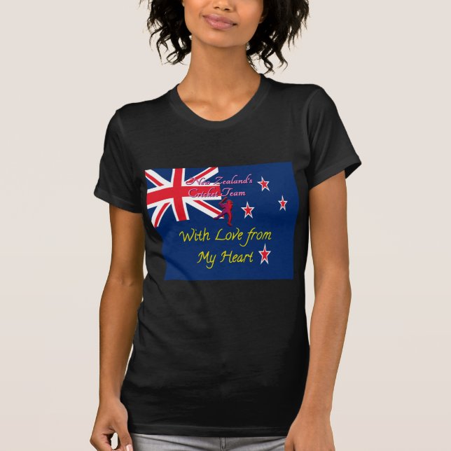 New Zealand Cricket Team: Love From My Heart Art T-Shirt (Front)
