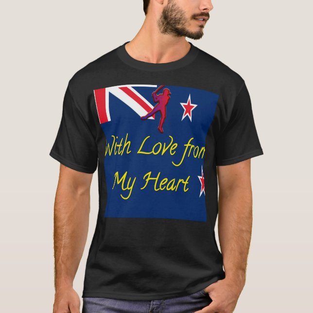 New Zealand Cricket Team: Love From My Heart Art T-Shirt (Front)