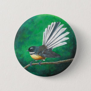 New Zealand fantail bird (piwakawaka) - Badge