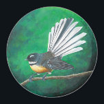 New Zealand fantail bird (piwakawaka) - Magnet<br><div class="desc">This is the New Zealand fantail bird. In Maori its name is piwakawaka.

Known for its friendly ‘cheet cheet’ call and energetic flying antics,  the fantail is one of the most common and widely distributed native birds on the New Zealand mainland.</div>