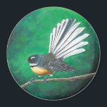New Zealand fantail bird (piwakawaka) - Magnet<br><div class="desc">This is the New Zealand fantail bird. In Maori its name is piwakawaka.

Known for its friendly ‘cheet cheet’ call and energetic flying antics,  the fantail is one of the most common and widely distributed native birds on the New Zealand mainland.</div>