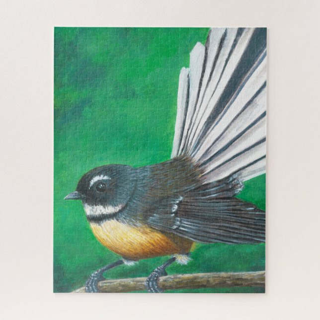 New Zealand fantail bird (piwakawaka) - Puzzle (Vertical)